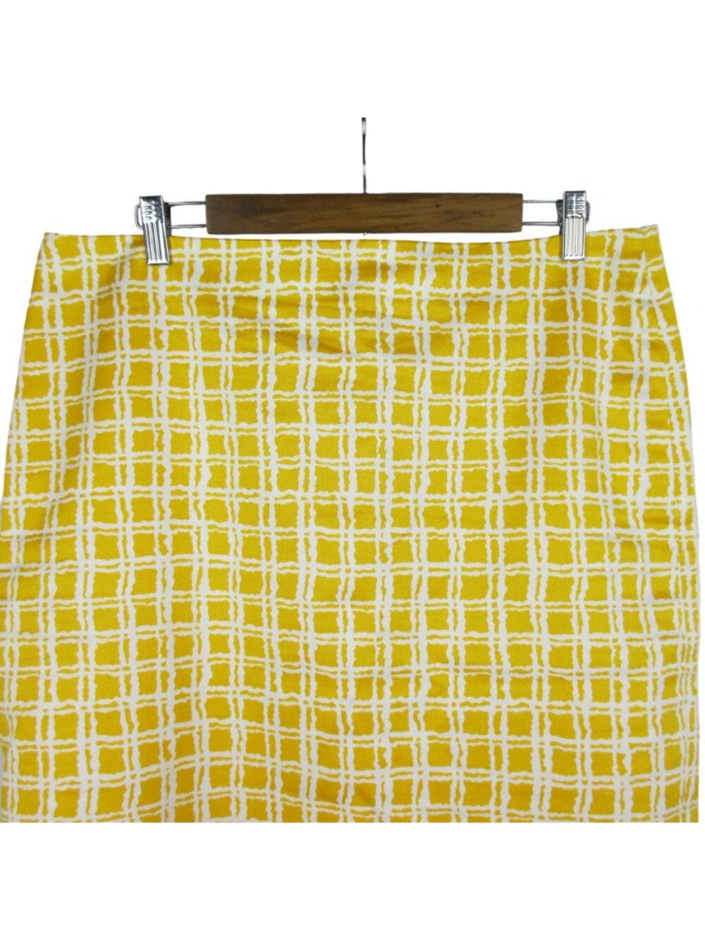 Talbots Pencil Skirt Golden Yellow Windowpane Women's Size 14 $79 - Picture 3 of 8
